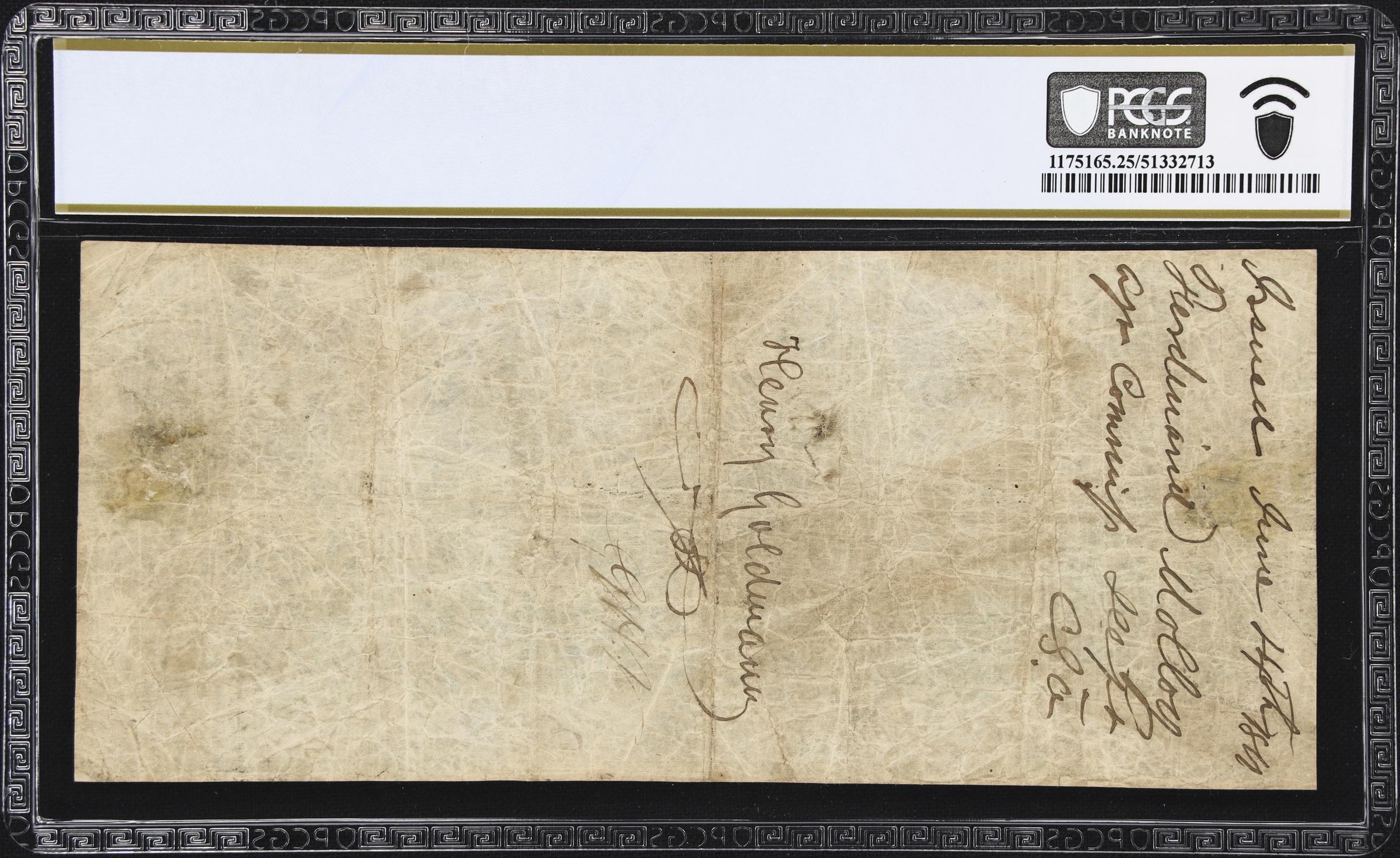 image for: T-4. Confederate Currency. 1861 $50. PCGS Banknote Very Fine 25. Penned Military Endorsement.