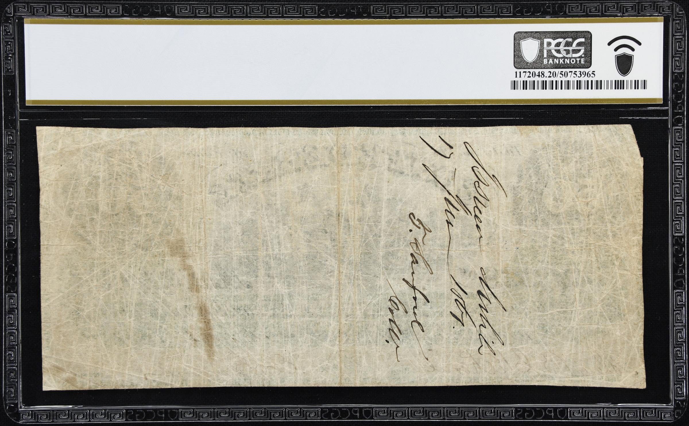 image for: T-4. Confederate Currency. 1861 $50. PCGS Banknote Very Fine 20. Penned Military Endorsement.