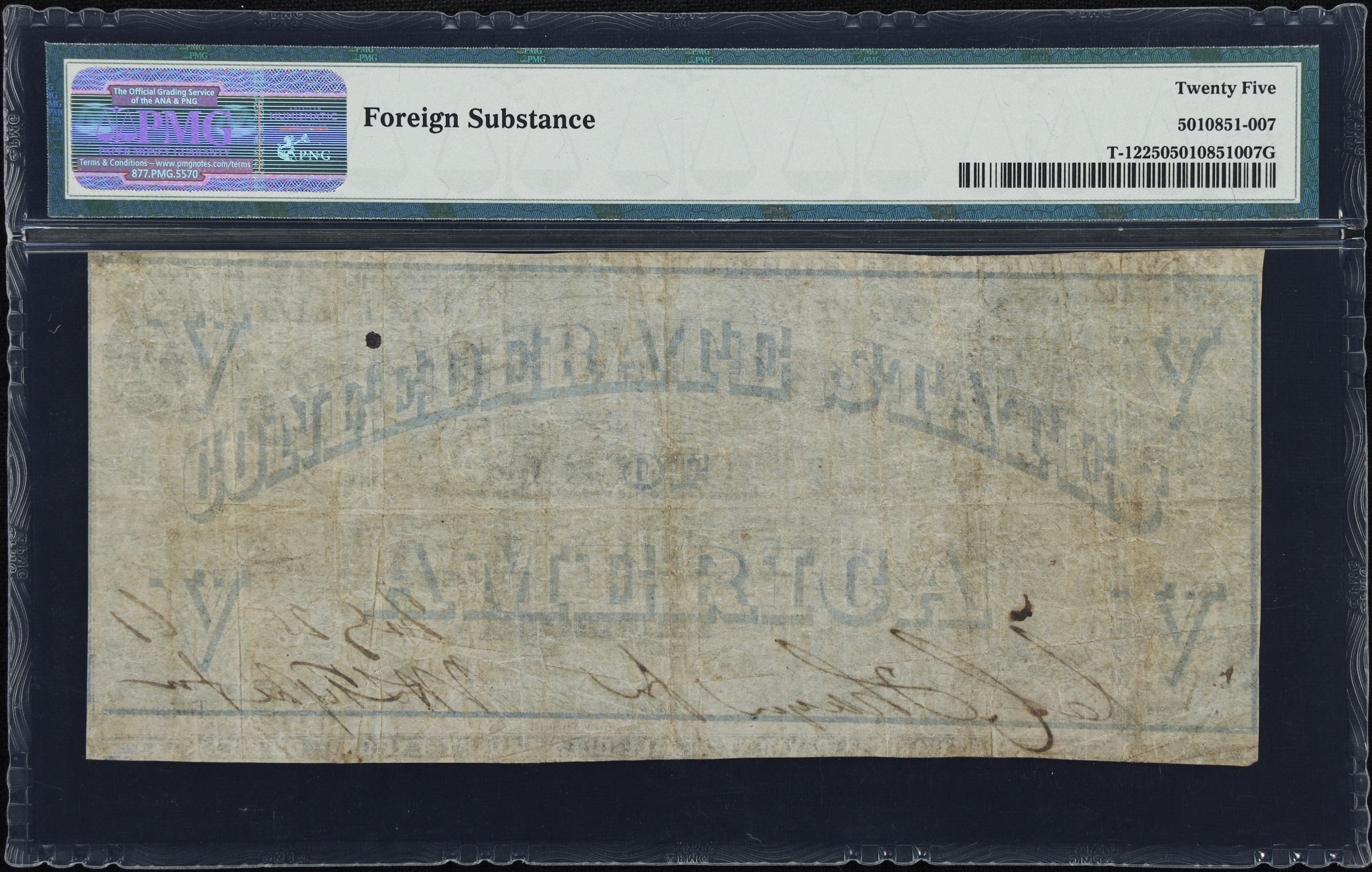 image for: T-12. Confederate Currency. 1861 $5. PMG Very Fine 25.
