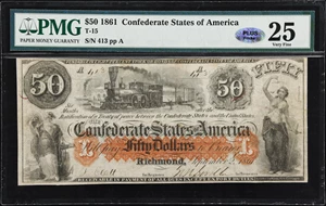 image for: T-15. Confederate Currency. 1861 $50. PMG Very Fine 25.
