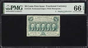 image for: Fr. 1310. 50 Cents. First Issue. PMG Gem Uncirculated 66 EPQ.