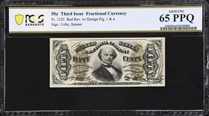 image for: Fr. 1325. 50 Cents. Third Issue. PCGS Banknote Gem Uncirculated 65 PPQ.