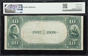 image for: Clifton, Territory of Arizona. $10 1882 Date Back. Fr. 545. First NB. Charter #5821. PMG Very Fine 25.
