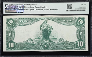 image for: Eureka, California. $10 1902 Plain Back. Fr. 631. Humboldt NB. Charter #10528. PMG About Uncirculated 55 EPQ. Serial Number 1.