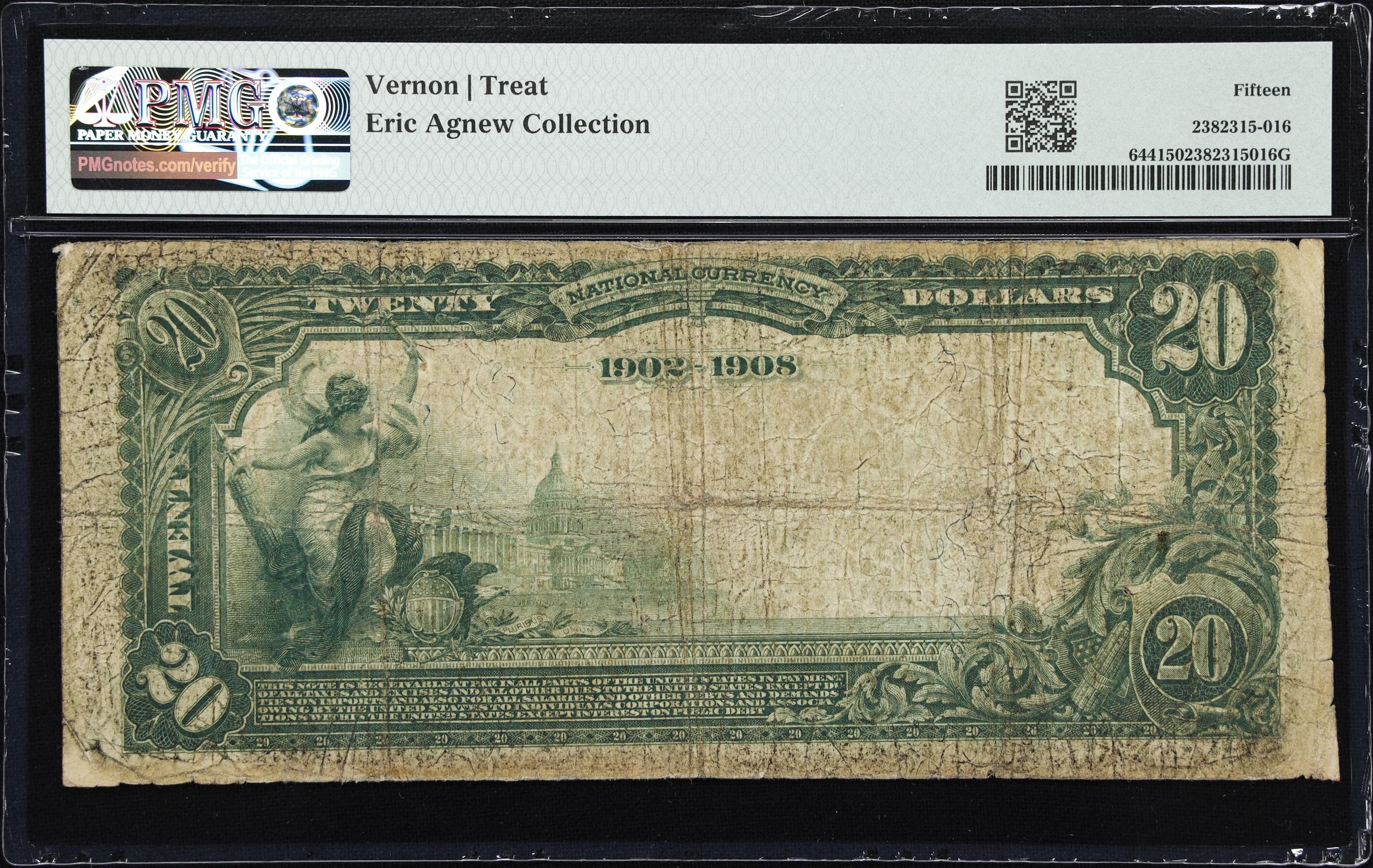 image for: Fresno, California. $20 1902 Date Back. Fr. 644. Union NB. Charter #8718. PMG Choice Fine 15.