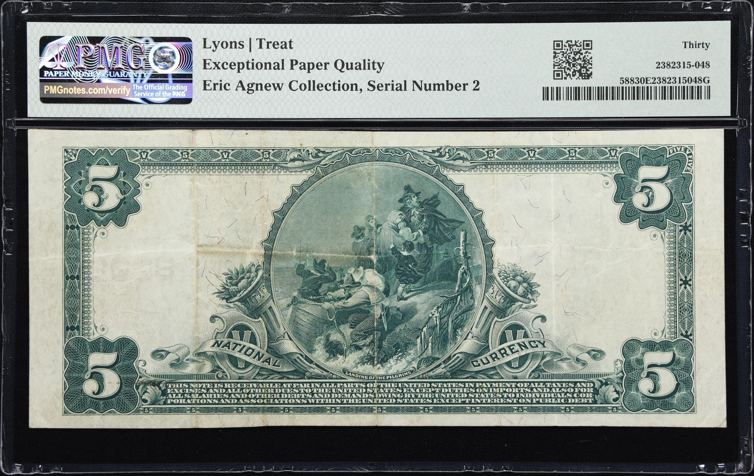 image for: Livermore, California. $5 1902 Red Seal. Fr. 588. First NB. Charter #8002. PMG Very Fine 30 EPQ. Serial Number 2.