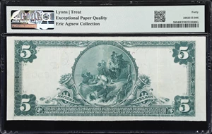image for: Livermore, California. $5 1902 Plain Back. Fr. 599. First NB. Charter #8002. PMG Extremely Fine 40 EPQ.