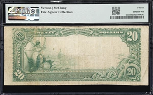 image for: Pleasanton, California. $20 1902 Plain Back. Fr. 653. First NB. Charter #9897. PMG Choice Fine 15.