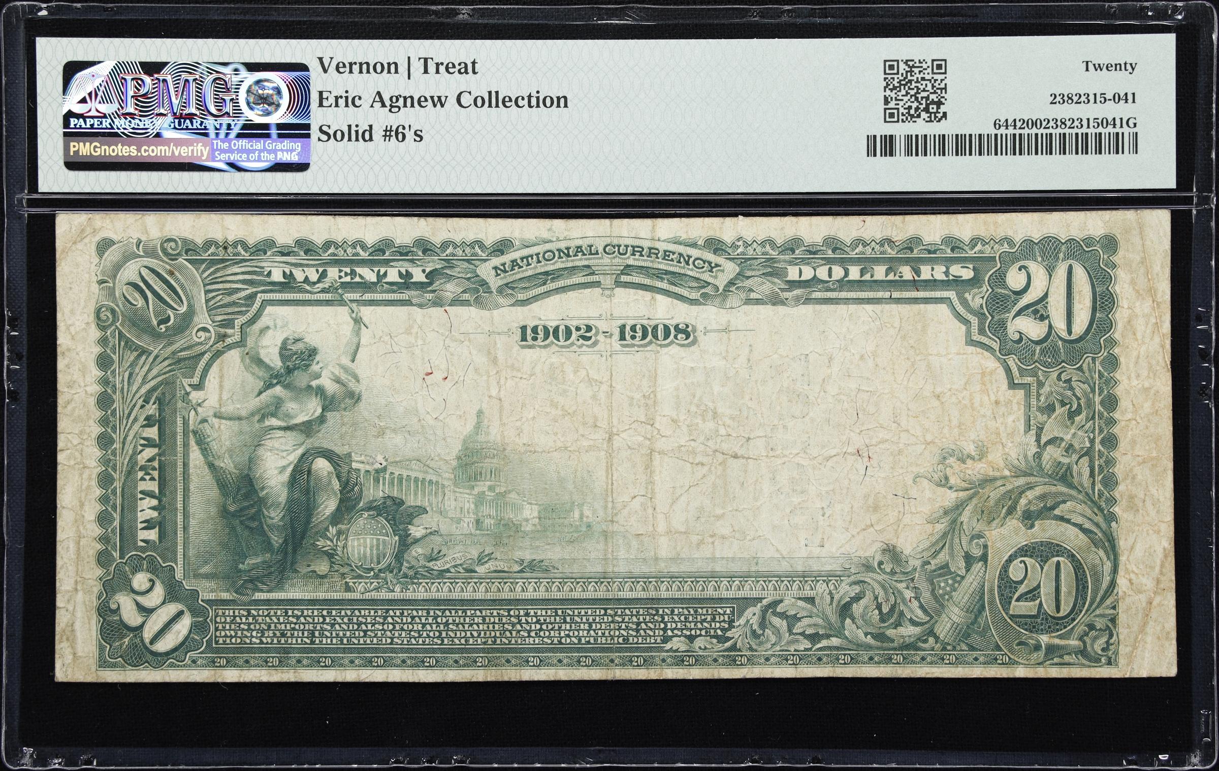image for: San Francisco, California. $20 1902 Date Back. Fr. 644. Merchants NB. Charter #8487. PMG Very Fine 20. Solid Serial Number.