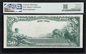 image for: San Francisco, California. $50 1902 Date Back. Fr. 670. Bank of California, National Association. Charter #9655. PMG Choice Very Fine 35.
