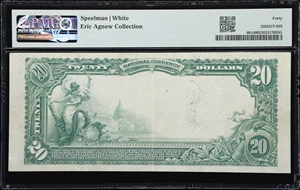 image for: San Leandro, California. $20 1902 Plain Back. Fr. 661. San Leandro NB. Charter #12802. PMG Extremely Fine 40.