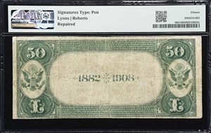 image for: Selma, California. $50 1882 Date Back. Fr. 563. First NB. Charter #5395. PMG Choice Fine 15.
