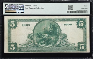 image for: Visalia, California. $5 1902 Date Back. Fr. 592. NB. Charter #9173. PMG Very Fine 30.
