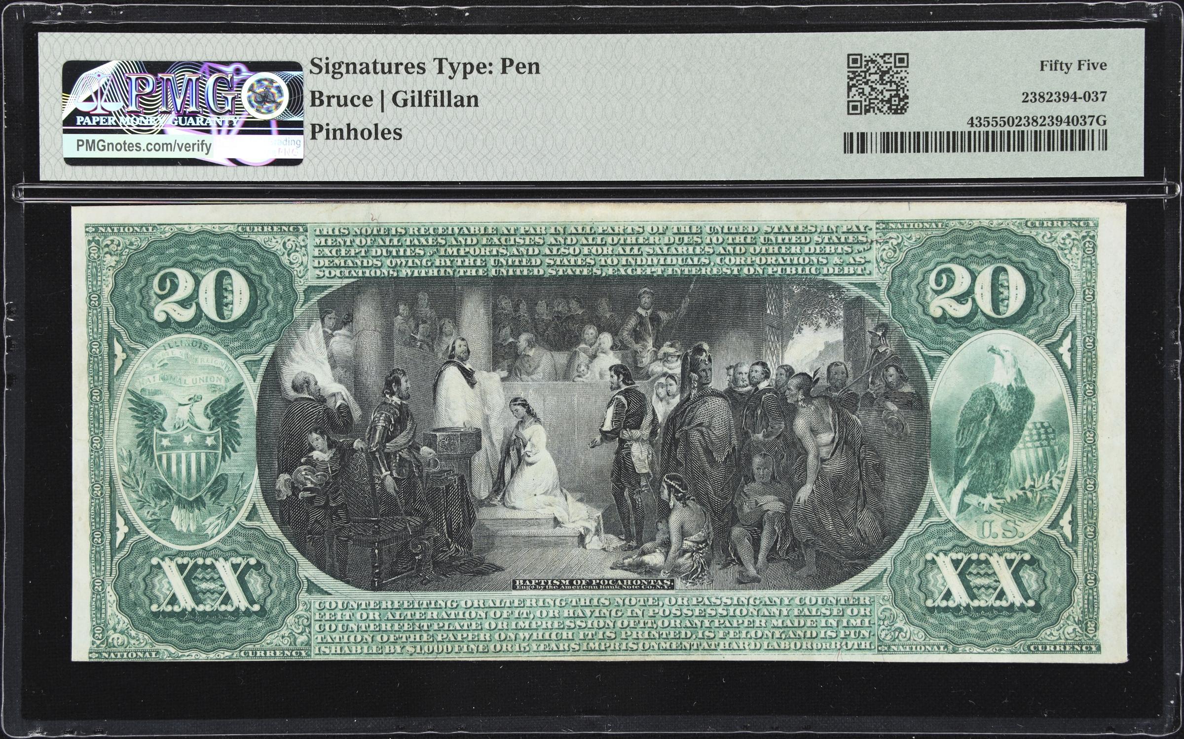 image for: Cambridge, Illinois. $20 1875. Fr. 435. First NB. Charter #2540. PMG About Uncirculated 55.