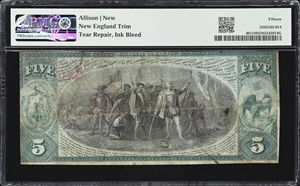image for: Fall River, Massachusetts. $5 1875. Fr. 401. National Union Bank. Charter #1288. PMG Choice Fine 15.