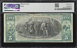image for: Marblehead, Massachusetts. $5 1875. Fr. 401. The National Grand Bank. Charter #676. PMG Very Fine 25. Radar Serial Number.
