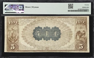 image for: Nantucket, Massachusetts. $5 1882 Brown Back. Fr. 467. Pacific NB. Charter #714. PMG Very Fine 20.