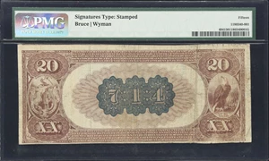 image for: Nantucket, Massachusetts. $20 1882 Brown Back. Fr. 494. Pacific NB. Charter #714. PMG Choice Fine 15.