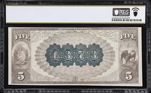 image for: King City, Missouri. $5 1882 Brown Back. Fr. 471. First NB. Charter #4373. PCGS Banknote Uncirculated 62.