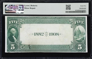 image for: Marion, Ohio. $5 1882 Date Back. Fr. 537. City NB. Charter #5650. PMG Choice Extremely Fine 45.