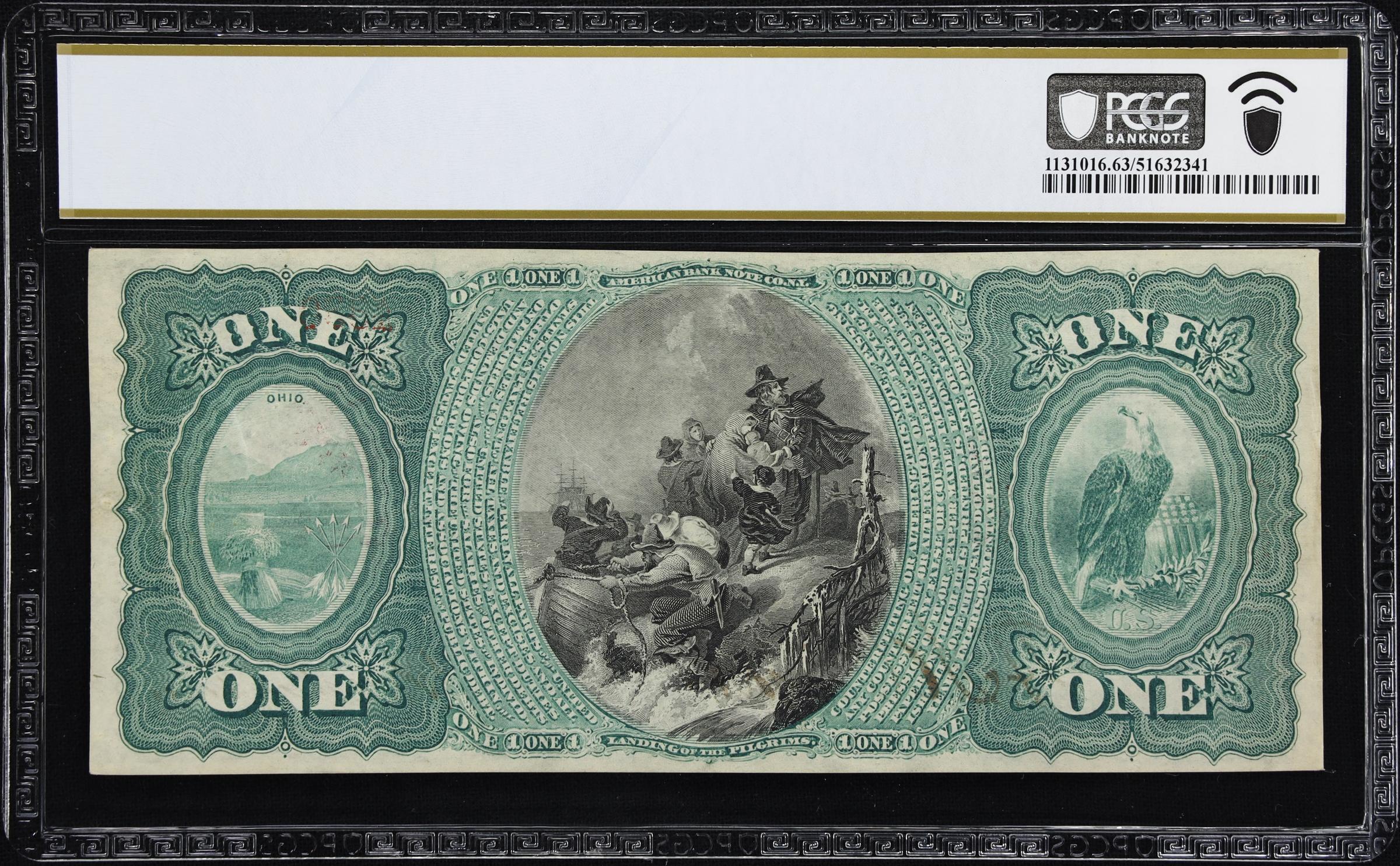 image for: Newark, Ohio. $1 Original. Fr. 380b. First NB. Charter #858. PCGS Banknote Choice Uncirculated 63.