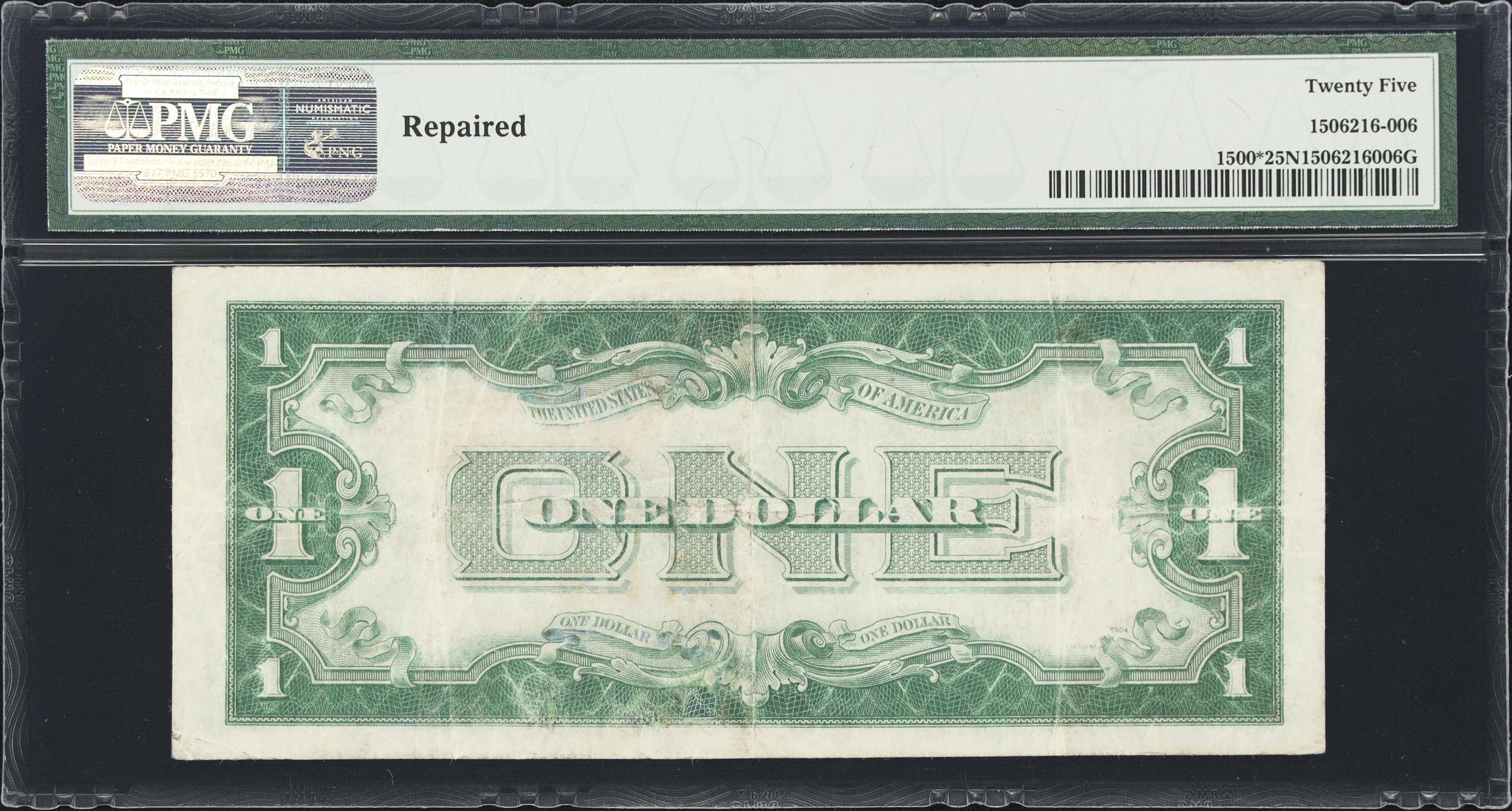 image for: Fr. 1500*. 1928 $1 Legal Tender Star Note. PMG Very Fine 25 Net. Repaired.