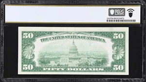 image for: Fr. 2100-B*. 1928 $50 Federal Reserve Star Note. New York. PCGS Banknote Choice About Uncirculated 58.