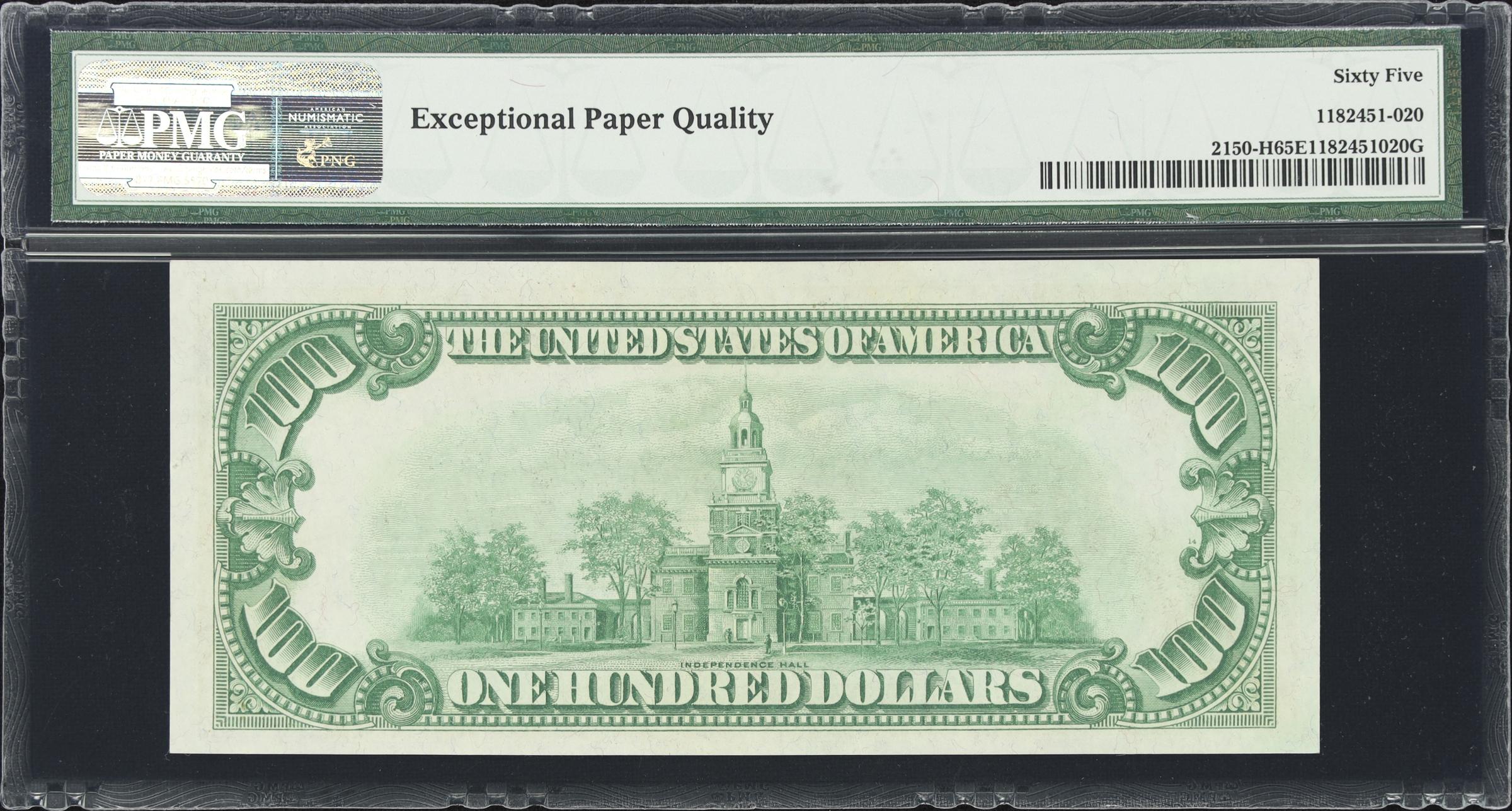 image for: Fr. 2150-H. 1928 $100 Federal Reserve Note. St. Louis. PMG Gem Uncirculated 65 EPQ.
