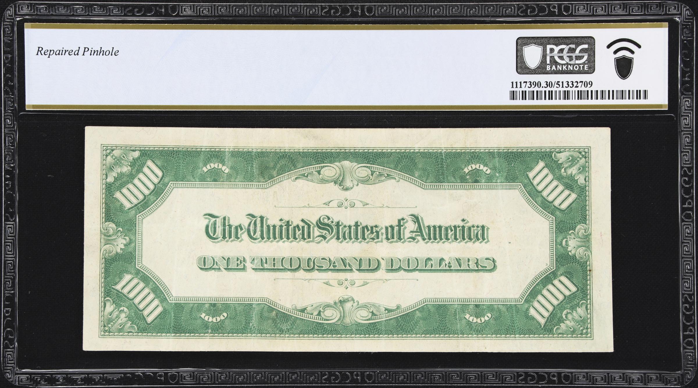 image for: Fr. 2408. 1928 $1000 Gold Certificate. PCGS Banknote Very Fine 30.