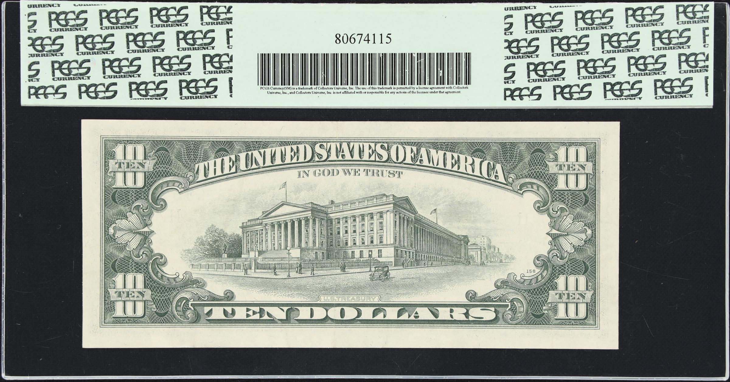 image for: Fr. 2071-K. 1974 Error $20/$10 Federal Reserve Note. Dallas. PCGS Banknote Extremely Fine 45. Dual Denomination Error.