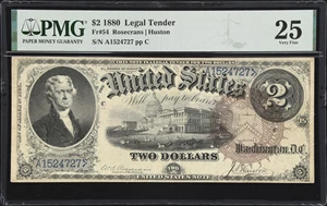 image for: Fr. 54. 1880 $2 Legal Tender Note. PMG Very Fine 25.