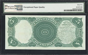 image for: Fr. 85. 1907 $5 Legal Tender Note. PMG Gem Uncirculated 65 EPQ.