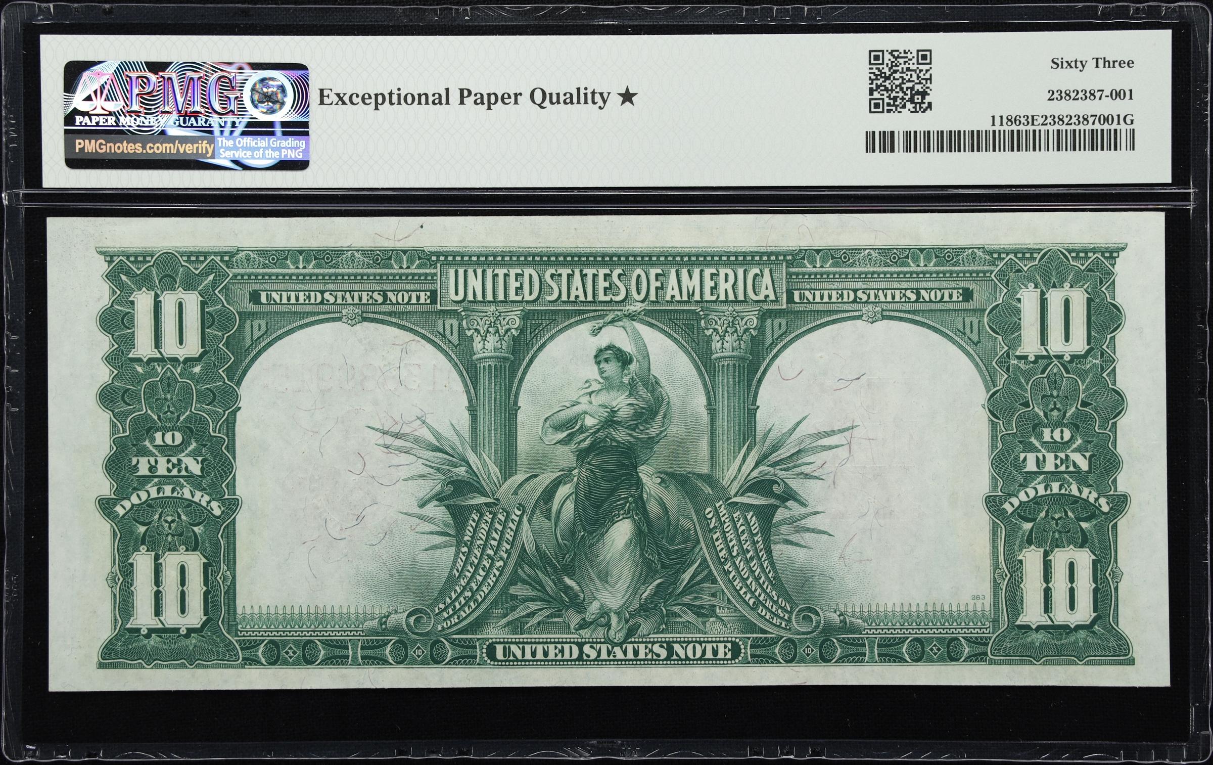 image for: Fr. 118. 1901 $10 Legal Tender Note. PMG Choice Uncirculated 63 EPQ*.