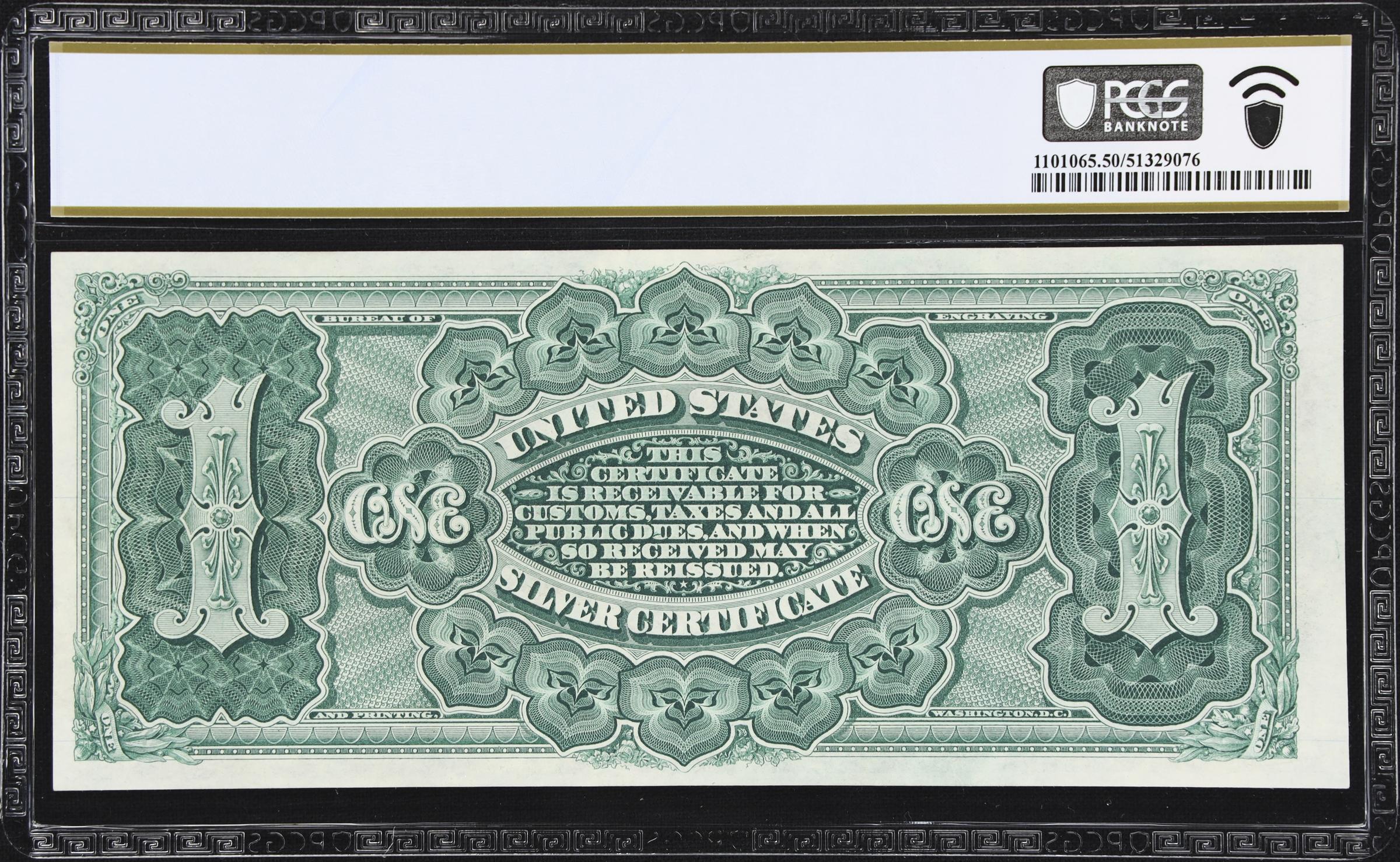 image for: Fr. 217. 1886 $1 Silver Certificate. PCGS Banknote About Uncirculated 50.