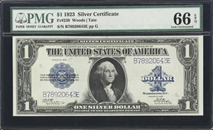 image for: Fr. 239. 1923 $1 Silver Certificate. PMG Gem Uncirculated 66 EPQ.