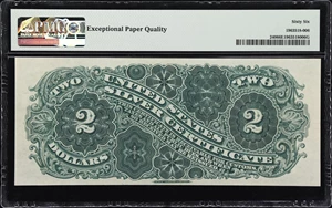 image for: Fr. 240. 1886 $2 Silver Certificate. PMG Gem Uncirculated 66 EPQ.