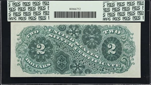 image for: Fr. 243. 1886 $2 Silver Certificate. PCGS Currency Superb Gem New 67 PPQ.