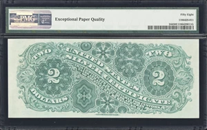image for: Fr. 244. 1886 $2 Silver Certificate. PMG Choice About Uncirculated 58 EPQ.