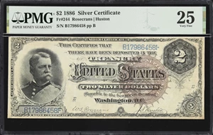 image for: Fr. 244. 1886 $2 Silver Certificate. PMG Very Fine 25.