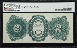 image for: Fr. 246. 1891 $2 Silver Certificate. PMG Superb Gem Uncirculated 67 EPQ.