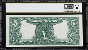 image for: Fr. 275. 1899 $5 Silver Certificate. PCGS Banknote Choice About Uncirculated 58.