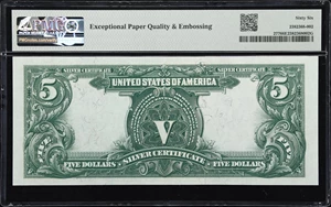 image for: Fr. 277. 1899 $5 Silver Certificate. PMG Gem Uncirculated 66 EPQ.