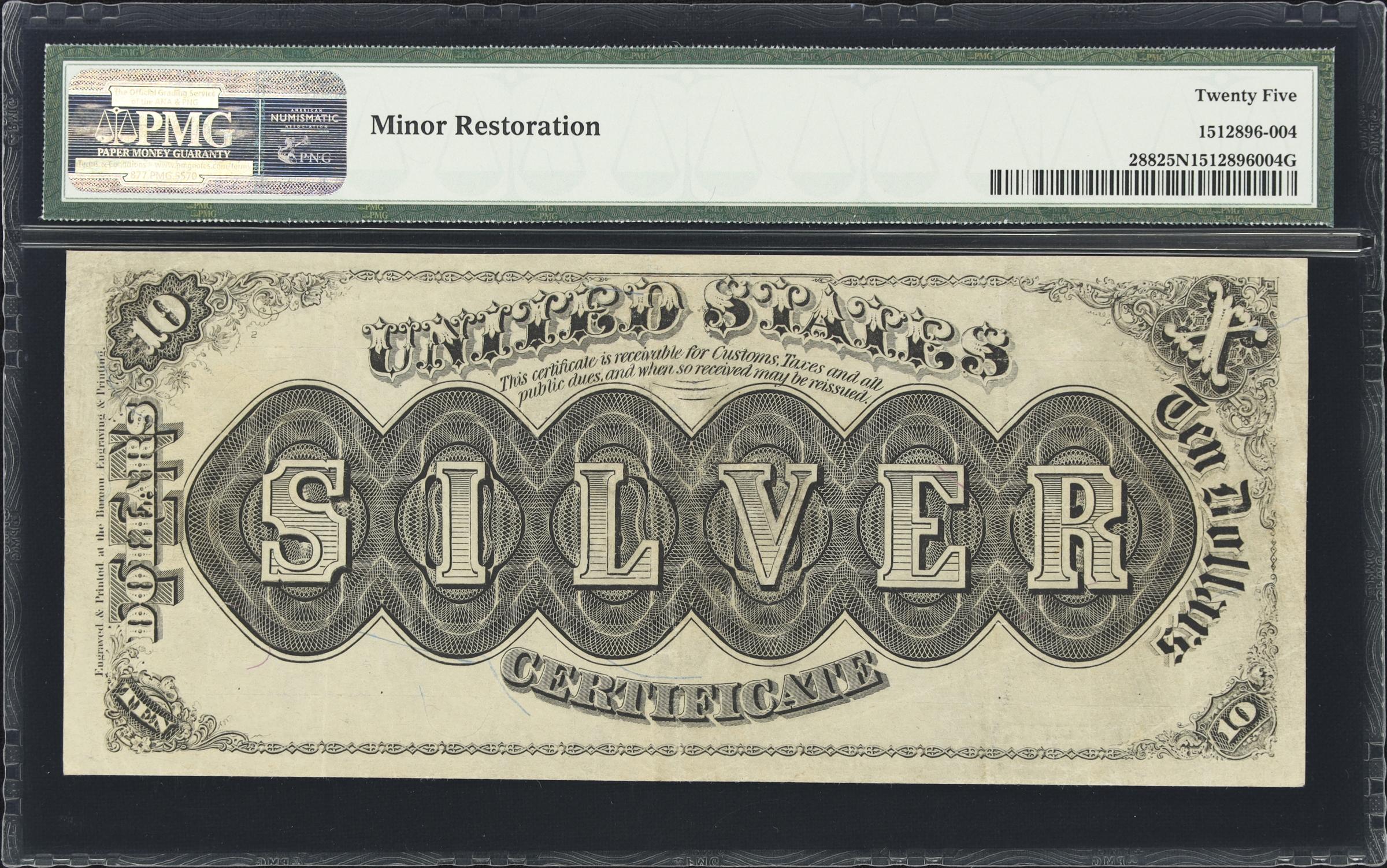 image for: Fr. 288. 1880 $10 Silver Certificate. PMG Very Fine 25 Net. Minor Restoration.