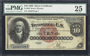 image for: Fr. 290. 1880 $10 Silver Certificate. PMG Very Fine 25.