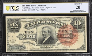 image for: Fr. 293. 1886 $10 Silver Certificate. PCGS Banknote Very Fine 20.