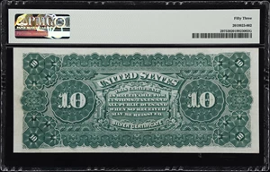 image for: Fr. 297. 1886 $10 Silver Certificate. PMG About Uncirculated 53.