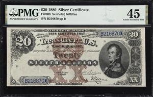 image for: Fr. 309. 1880 $20 Silver Certificate. PMG Choice Extremely Fine 45.