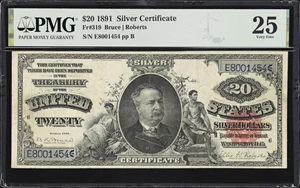 image for: Fr. 319. 1891 $20 Silver Certificate. PMG Very Fine 25.