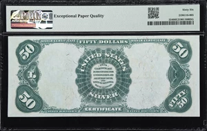 image for: Fr. 334. 1891 $50 Silver Certificate. PMG Gem Uncirculated 66 EPQ.