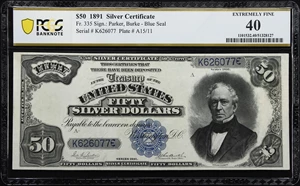 image for: Fr. 335. 1891 $50 Silver Certificate. PCGS Banknote Extremely Fine 40.